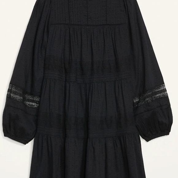 NWT: old navy Long-Sleeve Pintucked Clip-Dot Mini Swing Dress $54 - Picture 4 of 6